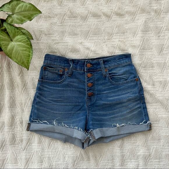 Madewell High-Rise Denim Boyshorts: Button-Through Edition - Picture 2 of 9